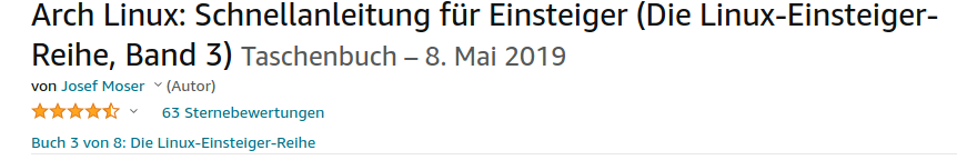 Josef Moser Arch Linux Amazon Bewertungen
