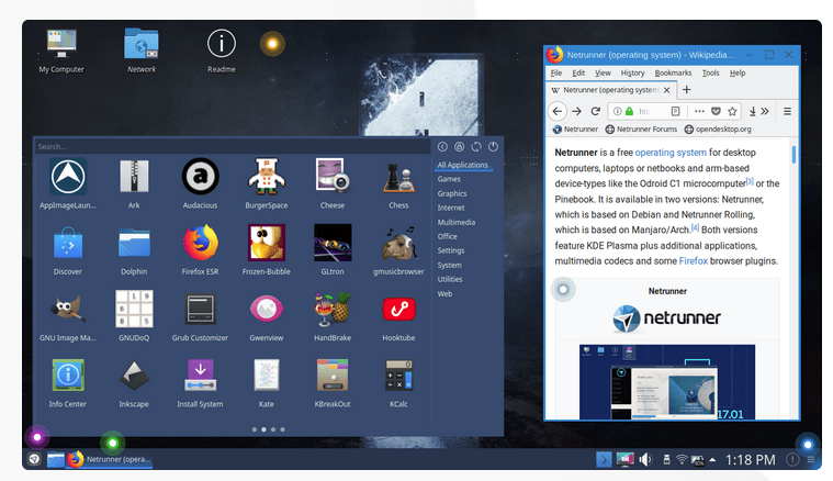 Debian Derivat Netrunner Linux Distribution Screenshot