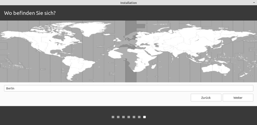 Linux Mint installieren - Zeitzone festlegen